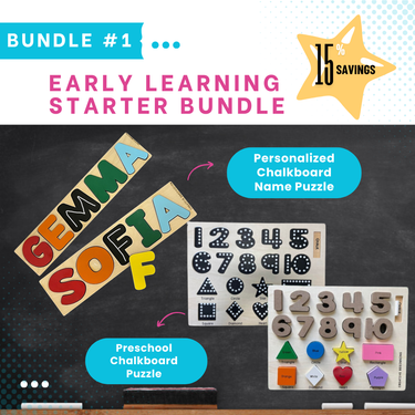 Early Learning Starter Bundle | Autism-Certified Educational Puzzle Set | Personalized Learning Tools for Ages 2-8